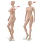 Preview: Schaufensterpuppe Dame mit Glassockel Beige 180 cm