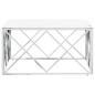 Preview: Couchtisch Silbern 80x80x40 cm Edelstahl und Glas