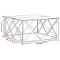 Preview: Couchtisch Silbern 80x80x40 cm Edelstahl und Glas