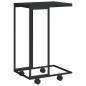 Preview: Beistelltisch mit Rollen Schwarz 40x30x63,5 cm Holzwerkstoff