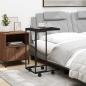 Preview: Beistelltisch mit Rollen Schwarz 40x30x63,5 cm Holzwerkstoff