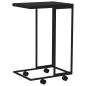 Preview: Beistelltisch mit Rollen Schwarz 40x30x63,5 cm Holzwerkstoff