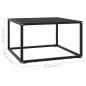Preview: Couchtisch Schwarz mit Schwarzem Glas 60x60x35 cm