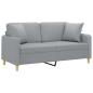 Preview: 2-Sitzer-Sofa mit Zierkissen Hellgrau 140 cm Stoff