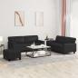 Preview: ARDEBO.de - 3-tlg. Sofagarnitur Schwarz Kunstleder