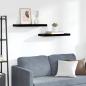 Preview: ARDEBO.de - Schweberegale 2 Stk. Hochglanz-Schwarz 60x23,5x3,8 cm MDF
