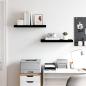 Preview: Schweberegale 2 Stk. Hochglanz-Schwarz 60x23,5x3,8 cm MDF