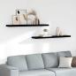 Preview: ARDEBO.de - Schweberegale 2 Stk. Hochglanz-Schwarz 120x23,5x3,8 cm MDF