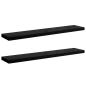 Preview: Schweberegale 2 Stk. Hochglanz-Schwarz 120x23,5x3,8 cm MDF