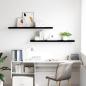 Preview: Schweberegale 2 Stk. Hochglanz-Schwarz 120x23,5x3,8 cm MDF