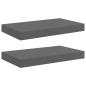 Preview: Schweberegale 2 Stk. Hochglanz-Grau 40x23,5x3,8 cm MDF