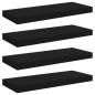Preview: Schweberegale 4 Stk. Schwarz 60x23,5x3,8cm MDF