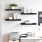 Preview: Schweberegale 4 Stk. Schwarz 60x23,5x3,8cm MDF