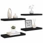 Preview: Schweberegale 4 Stk. Schwarz 60x23,5x3,8cm MDF