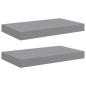 Preview: Schwebende Wandregale 2 Stk. Grau 40x23,5x3,8cm MDF