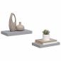 Preview: Schwebende Wandregale 2 Stk. Grau 40x23,5x3,8cm MDF