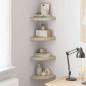 Preview: ARDEBO.de - Eck-Schweberegale 4 Stk. Eichen-Optik 25x25x3,8 cm MDF