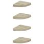 Preview: Eck-Schweberegale 4 Stk. Eichen-Optik 25x25x3,8 cm MDF