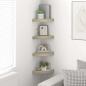 Preview: Eck-Schweberegale 4 Stk. Eichen-Optik 25x25x3,8 cm MDF