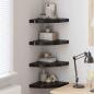 Preview: ARDEBO.de - Eck-Schweberegale 4 Stk. Hochglanz-Schwarz 35x35x3,8 cm MDF