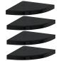 Preview: Eck-Schweberegale 4 Stk. Hochglanz-Schwarz 35x35x3,8 cm MDF