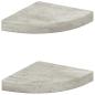 Preview: Eck-Schweberegale 2 Stk. Betongrau 25x25x3,8 cm MDF