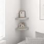 Preview: Eck-Schweberegale 2 Stk. Betongrau 25x25x3,8 cm MDF