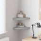 Preview: ARDEBO.de - Eck-Schweberegale 2 Stk. Betongrau 35x35x3,8 cm MDF