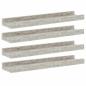 Preview: Wandregale 4 Stk. Betongrau 40x9x3 cm
