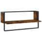 Preview: Wandregal mit Stange R?uchereiche 65x25x30 cm