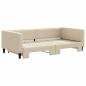 Preview: Tagesbett Ausziehbar Creme 100x200 cm Stoff