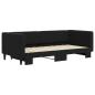 Preview: Tagesbett Ausziehbar Schwarz 90x190 cm Samt
