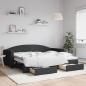 Preview: ARDEBO.de - Tagesbett Ausziehbar mit Schubladen Schwarz 90x200 cm Stoff