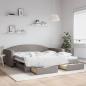 Preview: ARDEBO.de - Tagesbett Ausziehbar mit Schubladen Taupe 100x200 cm Stoff