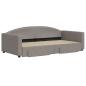 Preview: Tagesbett Ausziehbar mit Schubladen Taupe 100x200 cm Stoff