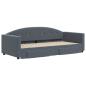 Preview: Tagesbett Ausziehbar mit Schubladen Dunkelgrau 90x190 cm Samt