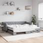 Preview: ARDEBO.de - Tagesbett Ausziehbar Hellgrau 100x200 cm Stoff