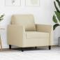 Preview: ARDEBO.de - Sessel Creme 60 cm Kunstleder