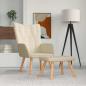 Preview: ARDEBO.de - Relaxsessel mit Hocker Creme Stoff