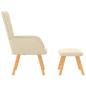 Preview: Relaxsessel mit Hocker Creme Stoff