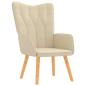 Preview: Relaxsessel mit Hocker Creme Stoff
