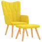 Preview: Relaxsessel mit Hocker Senfgelb Stoff