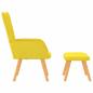 Preview: Relaxsessel mit Hocker Senfgelb Stoff