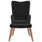 Preview: Relaxsessel mit Hocker Schwarz Samt