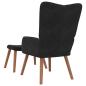 Preview: Relaxsessel mit Hocker Schwarz Samt