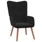 Preview: Relaxsessel mit Hocker Schwarz Samt