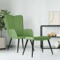Preview: ARDEBO.de - Relaxsessel mit Hocker Hellgrün Samt
