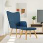 Preview: ARDEBO.de - Relaxsessel mit Hocker Blau Stoff