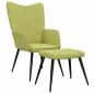 Preview: Relaxsessel mit Hocker Grün Stoff