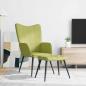 Preview: Relaxsessel mit Hocker Grün Stoff